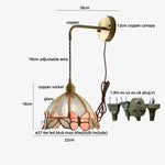 Afralia Tiffany Butterfly Glass Wall Lamp with Adjustable LED Light