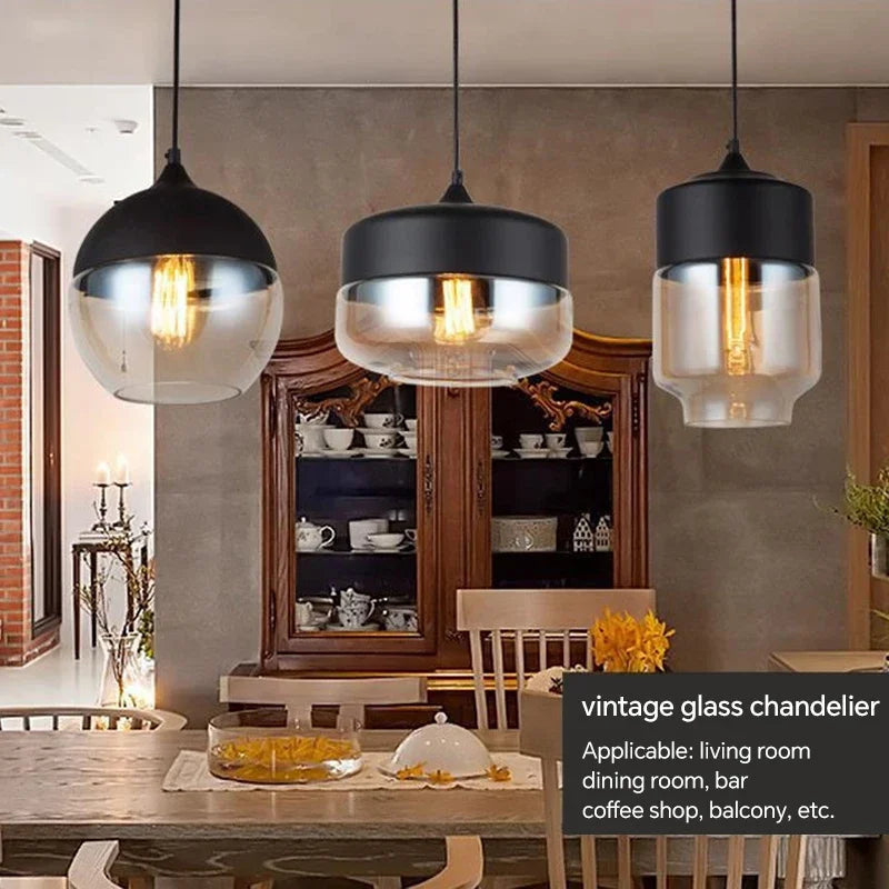 Nordic LED Glass Pendant Lights - Modern Wood Art for Stylish Living Spaces