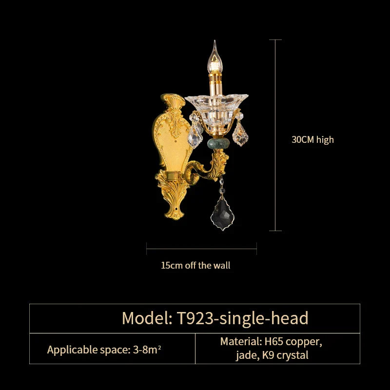 Luxe Crystal Chandelier: Elegant Copper Living Room Dining Candle Light