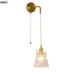 Clear Glass LED Wall Lamp Pull Chain Switch Modern Luxury Home Decor
