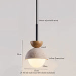 Afralia™ White Glass LED Pendant Lamp Yellow Travertine Nordic Modern Interior Lighting