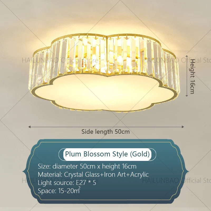 Crystal Zen Ceiling Light for Living Room, Bedroom, and Dining Room