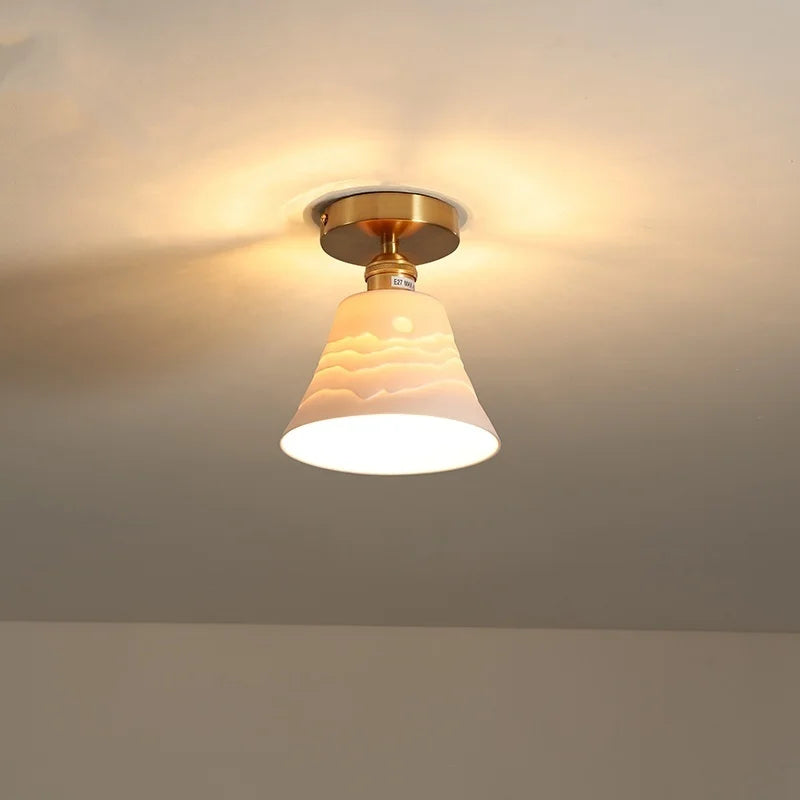 Ceramic LED Ceiling Light Modern White Porch Balcony Luminaria