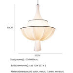 Creamy E27 Foyer Chandelier: French-Inspired LED Pendant Lights for Bedroom, Art Decor Lampara