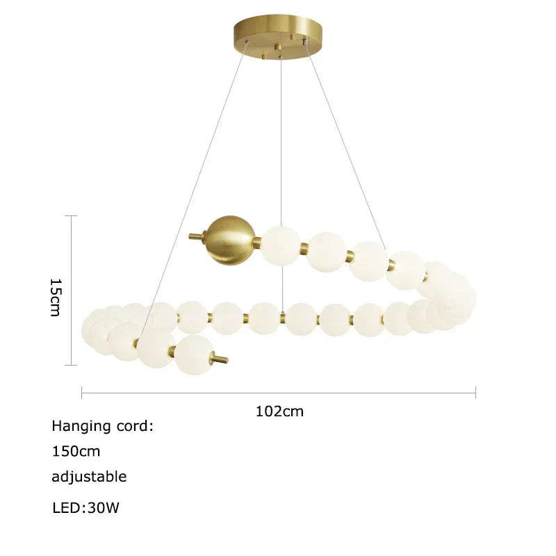 Love Gold Chrome Chandelier LED Suspension Lighting for Dinning Room