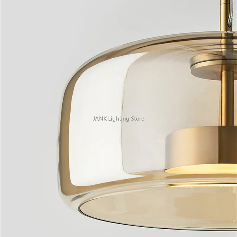 Amber Glass Chandelier Pendant Light for Living Room, Bedroom, Kitchen, and Bar