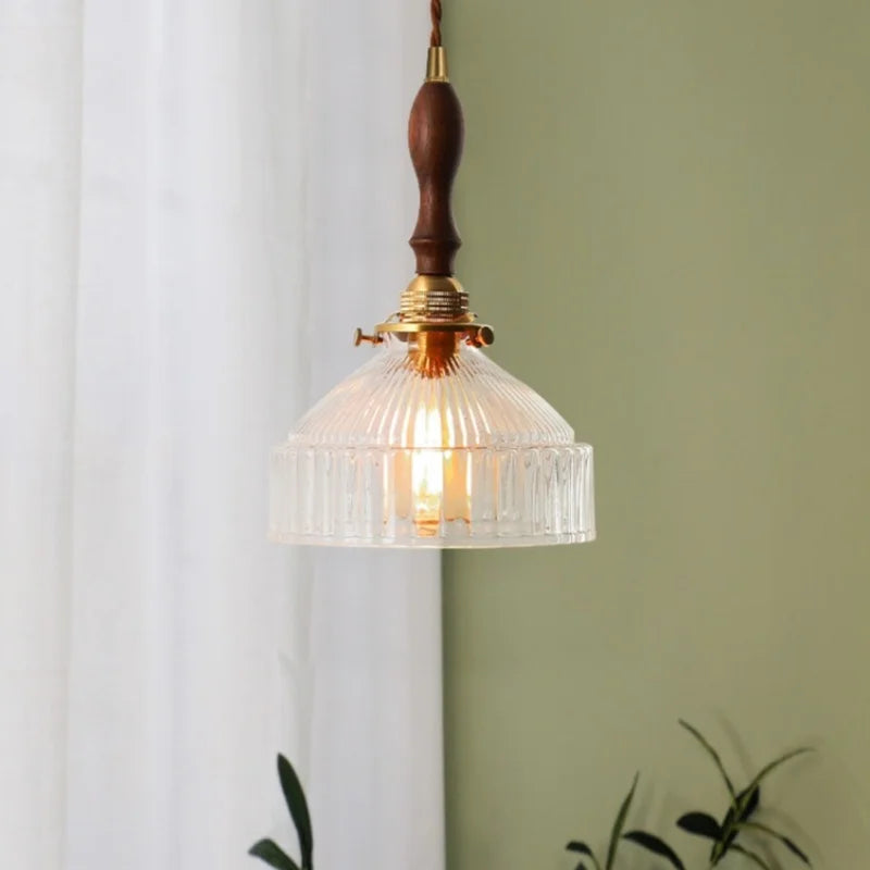 Afralia™ Nordic Glass Copper Pendant Light - LED Hanging Fixture for Bar, Loft, Bedroom, Kitchen