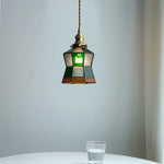 Colorful Glass Tiffany Style LED Pendant Lamp, Modern Hanging Light Fixture