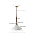 Ceramic Wood LED Pendant Light Fixtures for Bar, Bedroom, Living Room