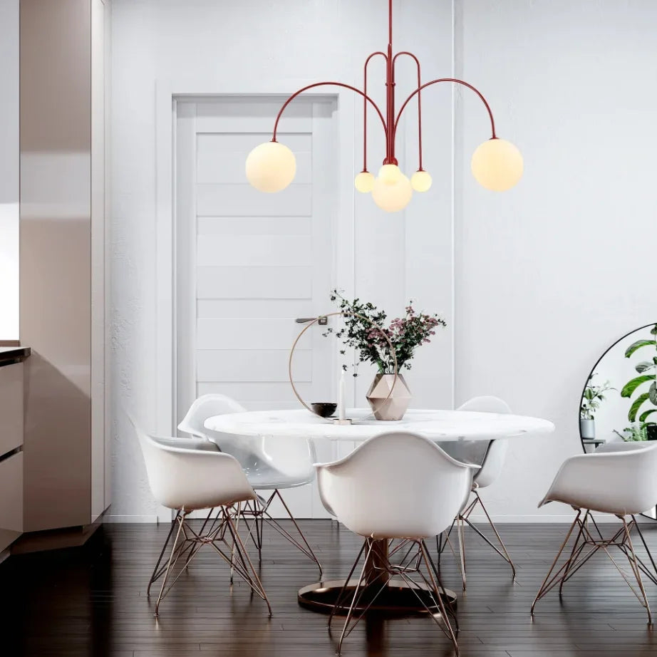 Glass Pendant Chandelier for Living Dining Room Suspension Lamp
