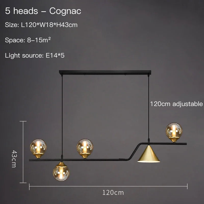 Glass Pendant Chandelier Nordic Ceiling Hanging Lamp - Kitchen Island Suspension Light