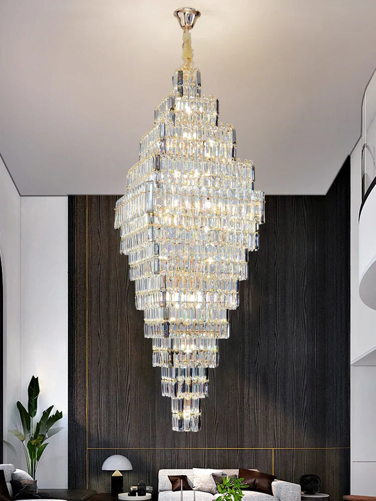 AFRALIA Crystal Large Chandelier for Villa Duplex Loft Stairs Living Room Hall.