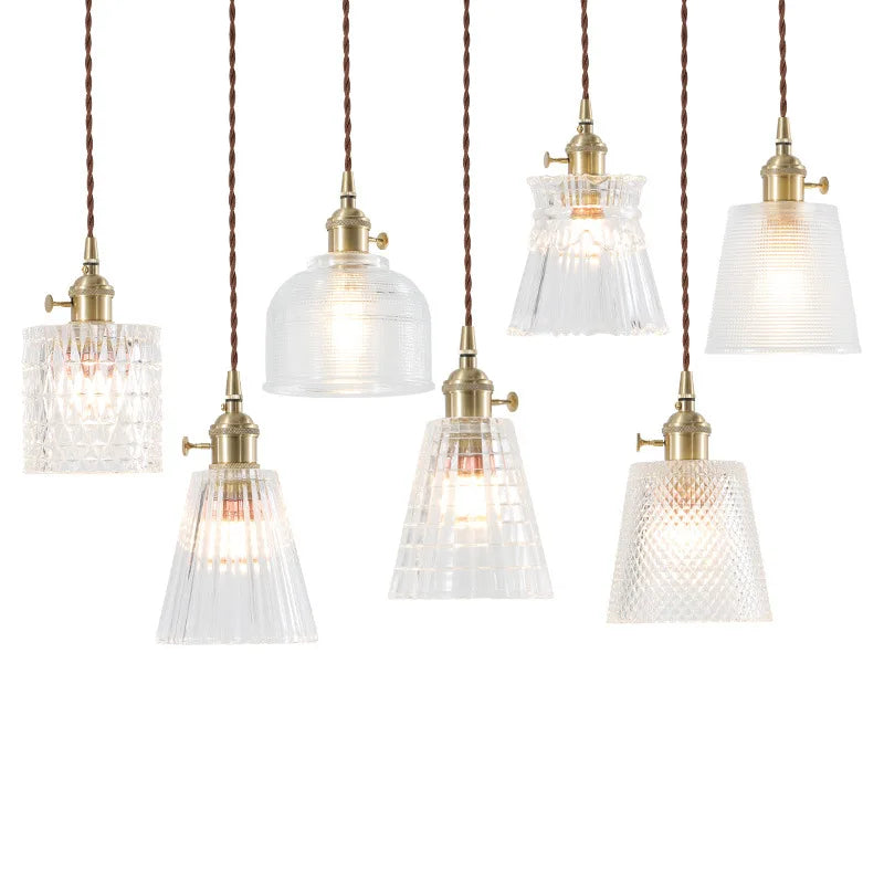 Nordic Style Copper Glass LED Pendant Lights for Living Dining Room