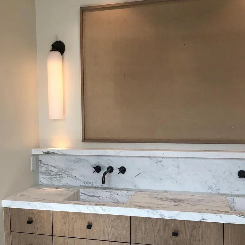 Tubular Glass Wall Sconce Light for Bedroom and Living Room