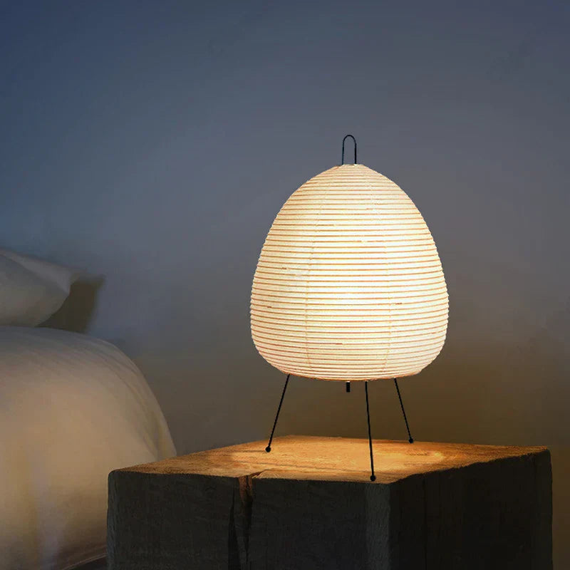 Akari Noguchi Table Lamp: Japanese Design Rice Paper Standing Light for Home & Bar Décor