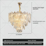 French Crystal Chandelier Cream Wind Lighting Elegant Luxury Lights