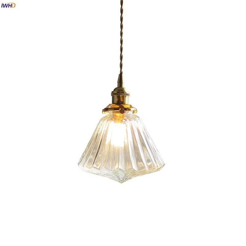 Clear Glass Copper LED Pendant Lamp for Home Decor and Lighting