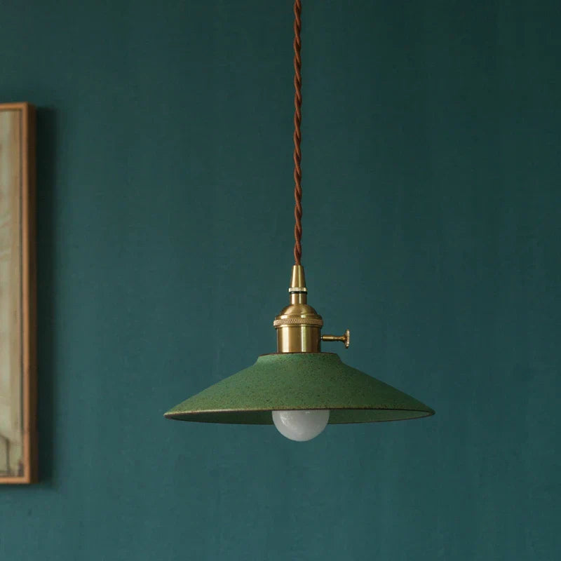 Ceramic LED Pendant Lamp Copper Hanglamp for Dining Living Room Lighting