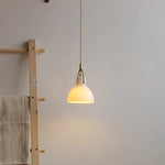 White Glass Copper LED Pendant Lights - Modern Nordic Kitchen Bar Lamp