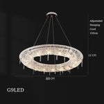 Crystal Pendant Chandelier: Modern Dimmable Lighting for Living Room, Bedroom, Foyer