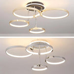 Modern Chrome Ceiling Chandelier LED Light Fixture with Remote Control for Home Decor