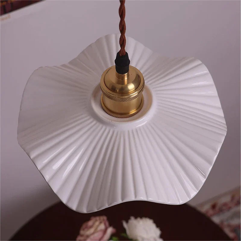 White Ceramic LED Pendant Light - Modern Nordic Design for Home Decor