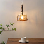 Amber Glass Pendant Lamps Copper Modern Hanging Lights for Living Dining Bedroom