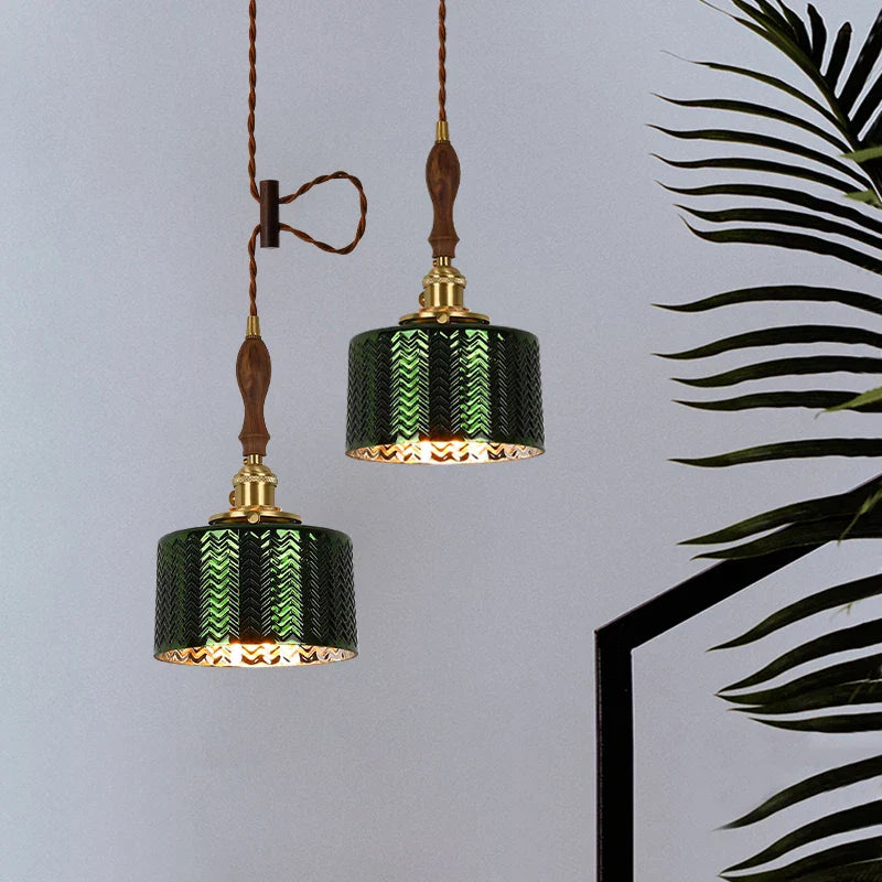 Green Wave Glass Pendant Lamp: Modern Minimalism for Living Room, Bedroom, Cafe