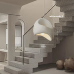 Wabi-sabi Resin Pendant Chandelier | Nordic Villa Stair Decor Droplight