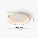 Yellow Travertine Stone LED Ceiling Lamp with Wood Canopy