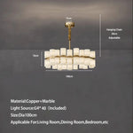 Moonshade Marble & Copper Chandelier