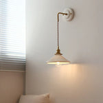 Afralia™ Adjustable LED Wall Sconce Lamp Stripe Ceramic Copper Mirror Bedside