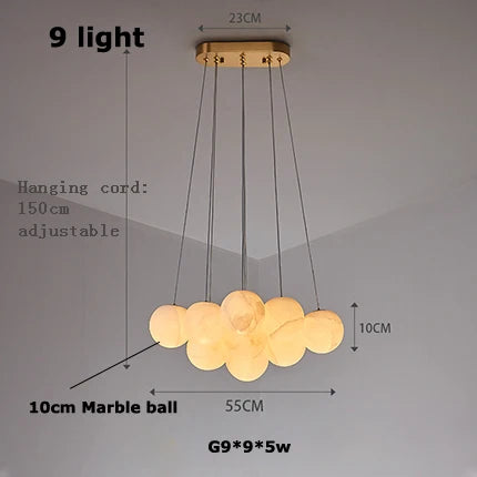 LED Marble Balls Chandelier for Dinning Room
