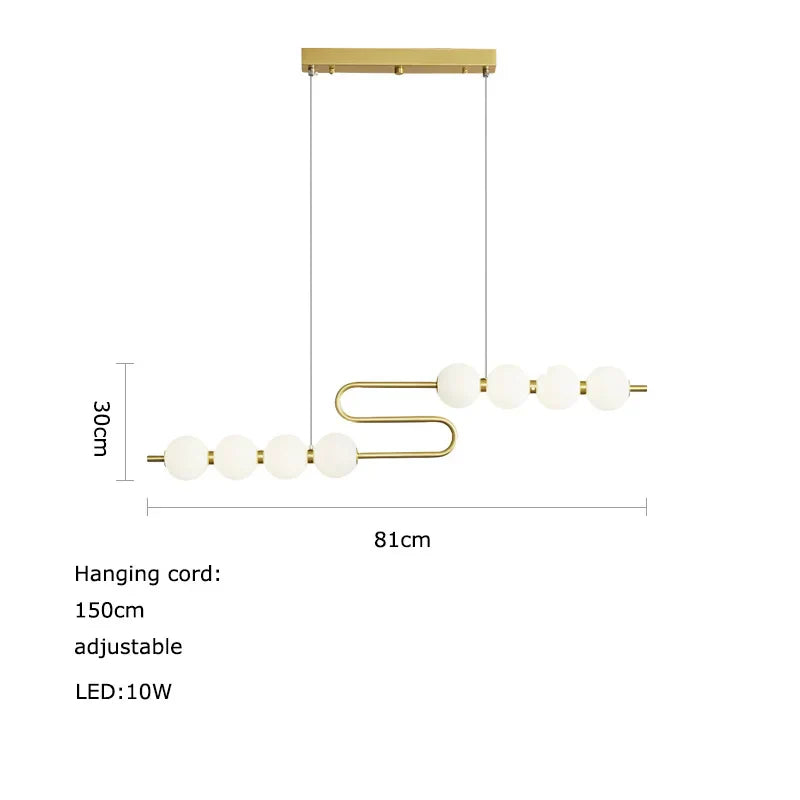 Love Gold Chrome Chandelier LED Suspension Lighting for Dinning Room