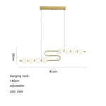 Love Gold Chrome Chandelier LED Suspension Lighting for Dinning Room