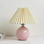 Nordic Ceramics Table Lamp - Modern Desk Light with Pleated Lampshade for Cozy Home Lighting