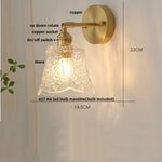 Brass E27 LED Wall Sconce Pull Chain Switch Stair Light Fixtures