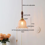 Wood Copper LED Pendant Light - Nordic Hanging Lamp for Bedroom Dining Hallway