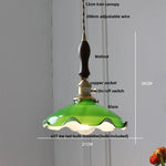 Green Glass Adjustable LED Pendant Lights for Modern Nordic Home Decor