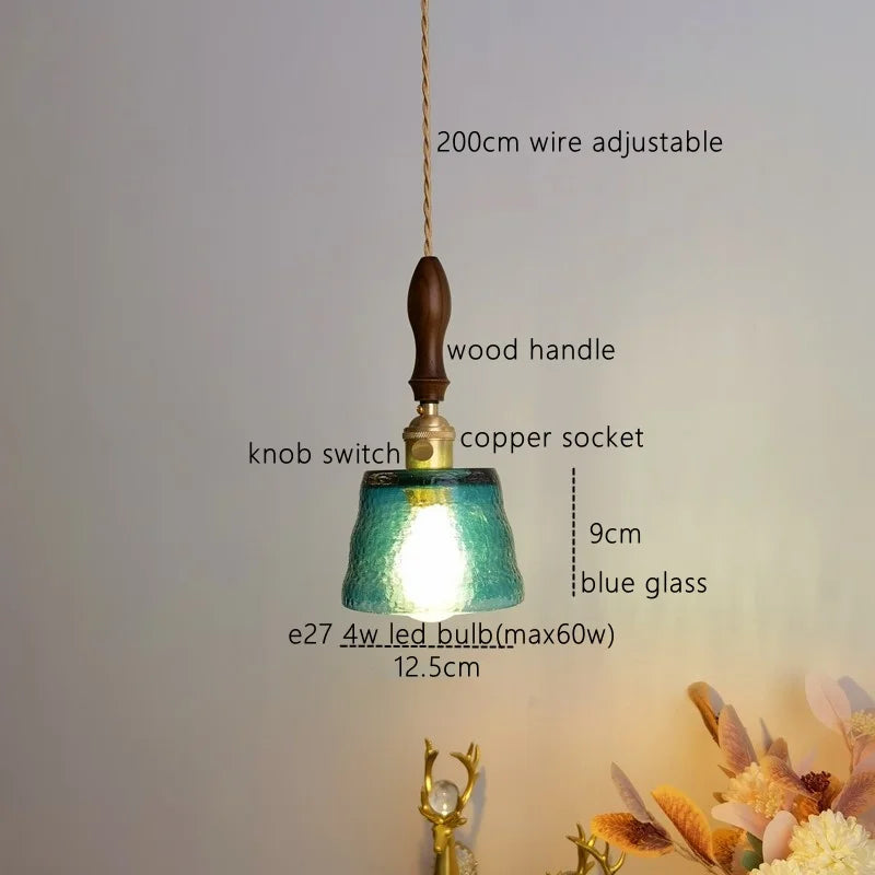 Amber Pendant Light: Nordic Copper Hanging Lamp for Modern Home Decor