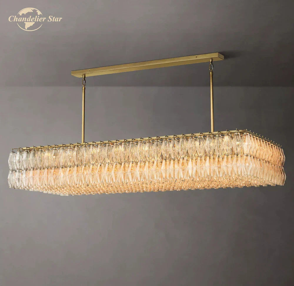 Modern Farmhouse Clear Glass Chandelier - Chic Dining & Living Room Hanging Light