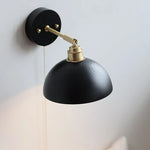 Wood Copper Wall Sconce Modern LED Fixture Bedside Lamp Bar Rotate Black