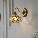 Afralia™ Blue Glass Copper LED Wall Light Fixture Stair Bar Restaurant Bedroom E27