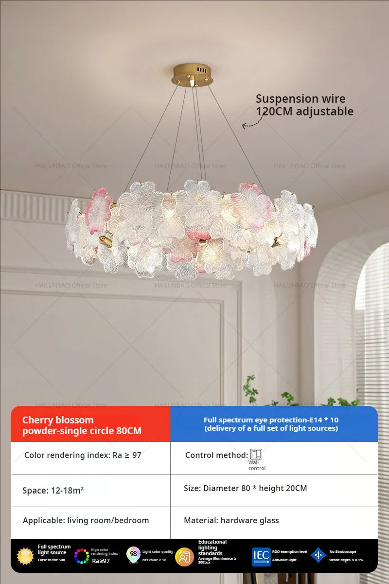 Afralia Petals Crystal Chandelier Light: French Living Room & Dining Room Luxury Lighting