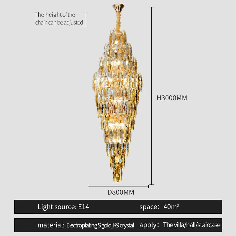 European Duplex Crystal Chandelier for Elegant Luxury Living