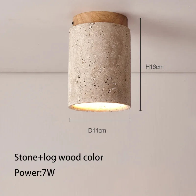 Travertine Stone Ceiling Downlight with E27 Bulb
