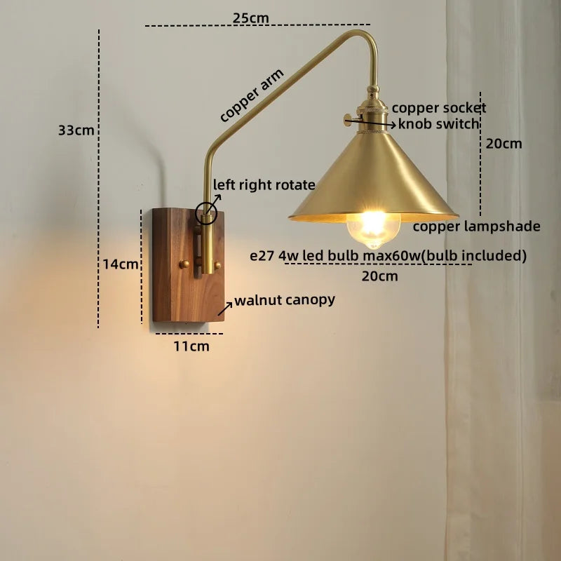 Copper Ceramic LED Wall Lamps Modern Style for Bedroom Living Room Bar