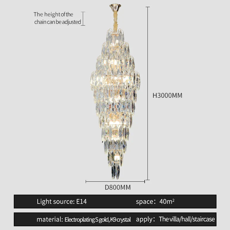 European Duplex Crystal Chandelier for Elegant Luxury Living