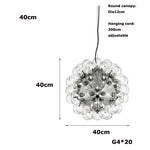 Clear Glass Bubble G4 LED Dandelion Chandelier - Gold/Silver/Black Hardware