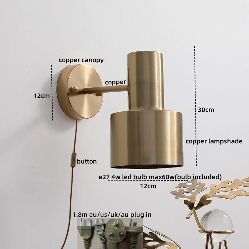 LED Wall Lamp with Pull Chain Switch for Modern Home Decor